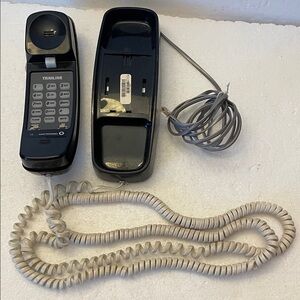 Vintage Trimline Black Corded Telephone wall or desk landline phone